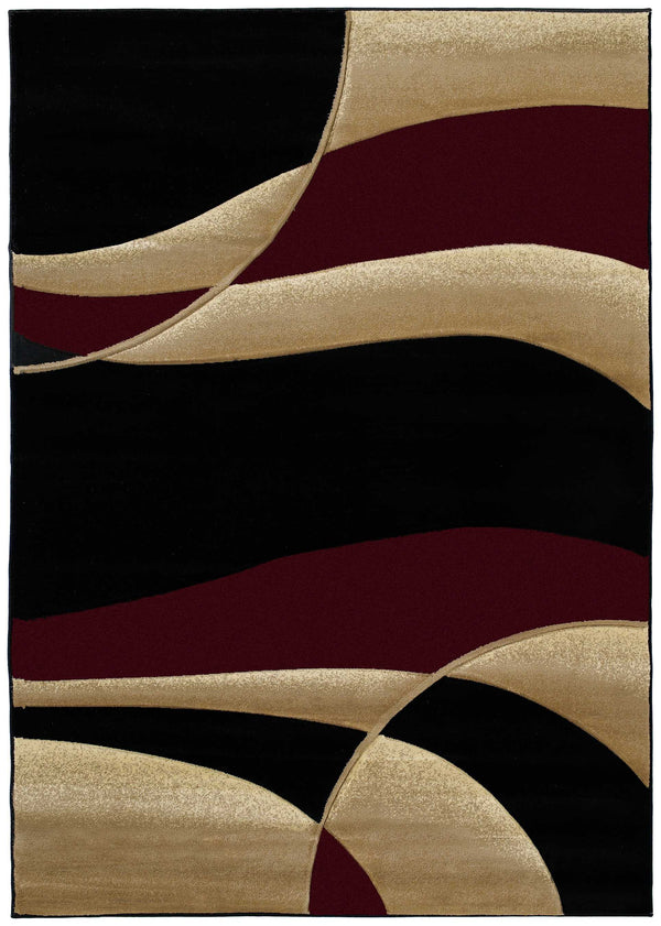 Rugs Outdoor Runner Rug 31" x 88" x 0.47" Burgundy Polypropylene Runner Rug 8443 HomeRoots