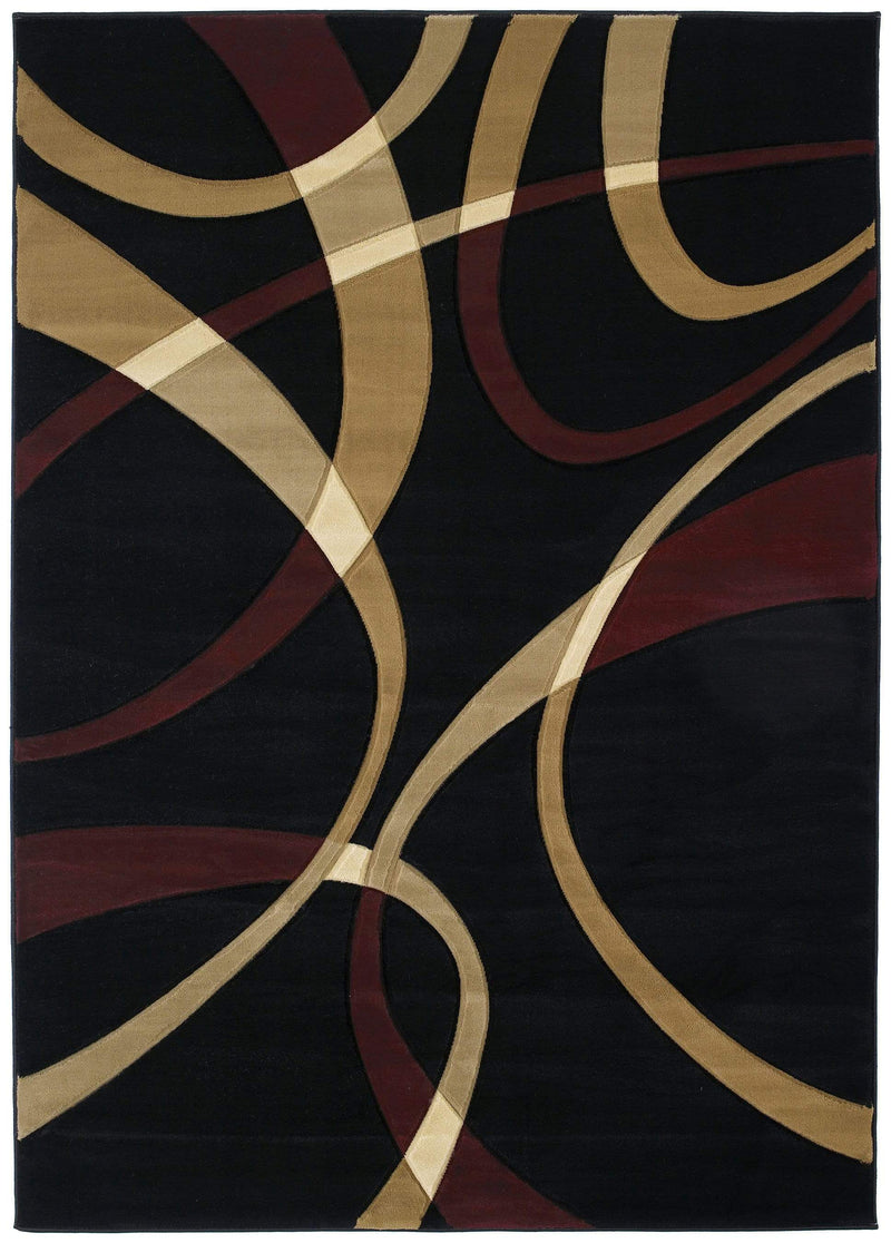 Rugs Outdoor Runner Rug 31" x 88" x 0.47" Onyx Polypropylene Runner Rug 8387 HomeRoots