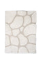 Rugs Pebble Pattern Polyester Area Rug With cotton Backing, Ivory Benzara