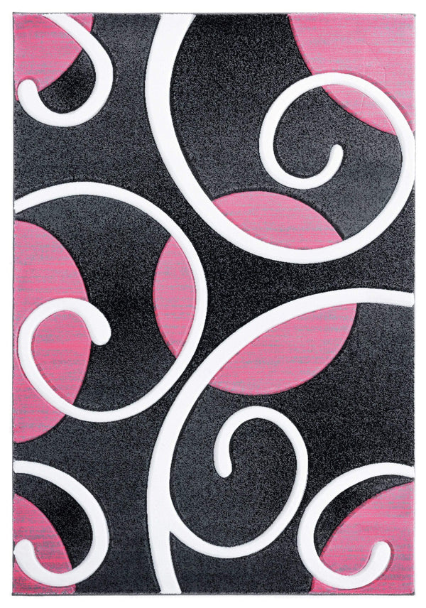 Rugs Pink Area Rug - 22" x 32" x 0.53" Pink Olefin/Polypropylene Accent Rug HomeRoots