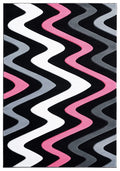 Rugs Pink Area Rug 63" x 90" x 0.53" Pink Olefin/Polypropylene Area Rug 7408 HomeRoots