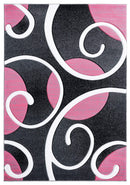 Rugs Pink Area Rug - 63" x 90" x 0.53" Pink Olefin/Polypropylene Area Rug HomeRoots