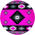 Rugs Pink Area Rug 94" x 94" x 0.53" Pink Olefin/Polypropylene Round Rug 7307 HomeRoots