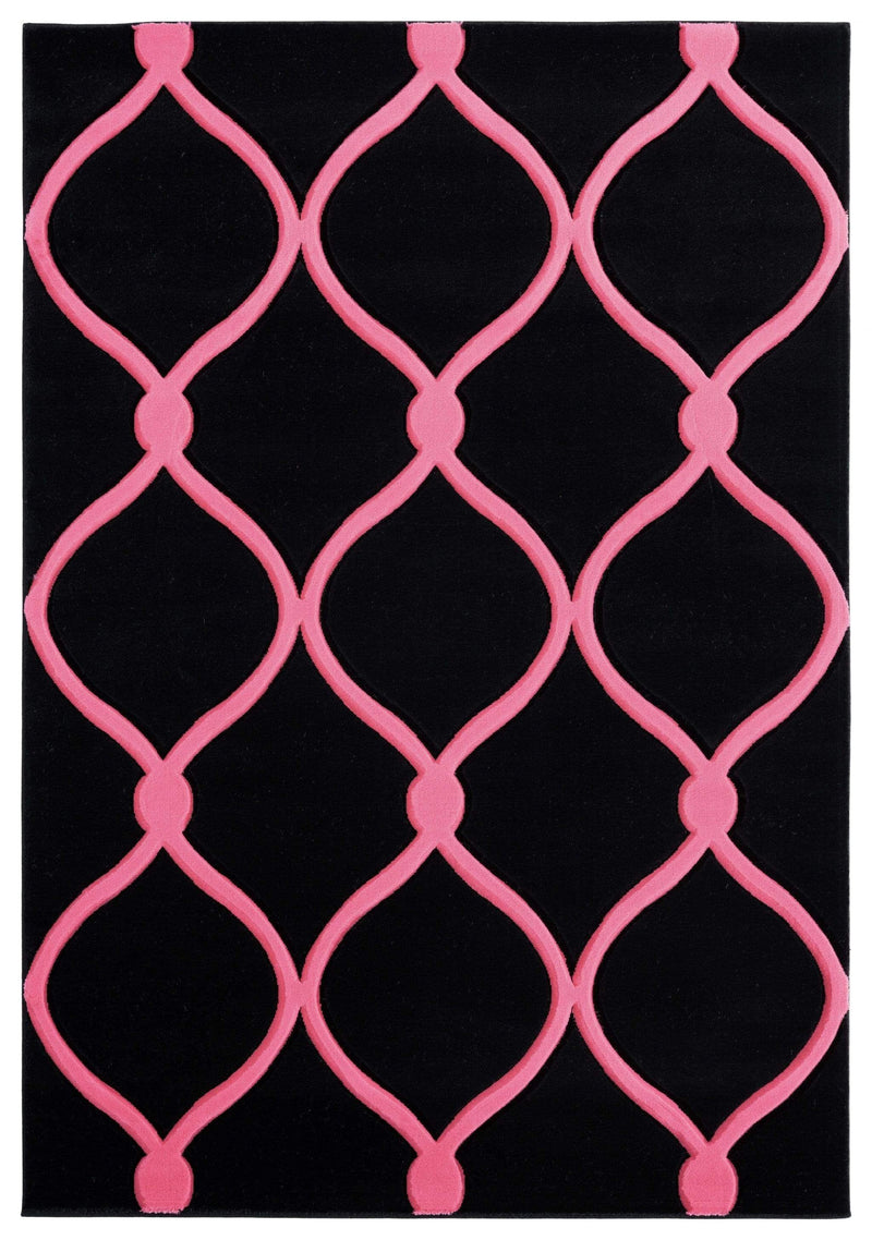 Rugs Pink Rug 63" x 90" x 0.53" Pink Olefin/Polypropylene Area Rug 7498 HomeRoots