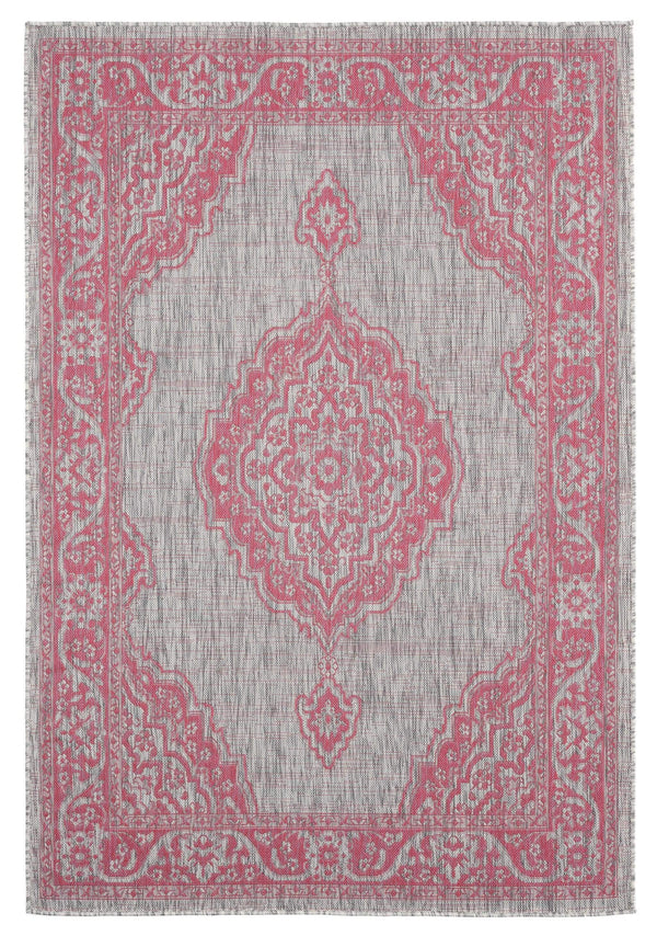Rugs Pink Rug - 94" x 126" x 0.04" Pink Polypropylene Oversize Rug HomeRoots