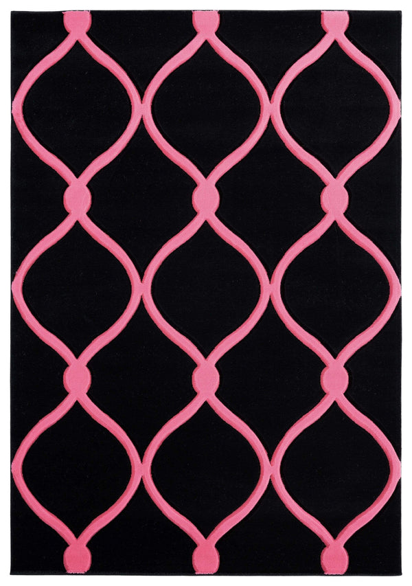 Rugs Pink Rug 94" x 126" x 0.53" Pink Olefin/Polypropylene Area Rug 7500 HomeRoots