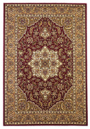 Rugs Red Area Rugs 2'3" x 3'3" Polypropylene Red/Beige Area Rug 3266 HomeRoots