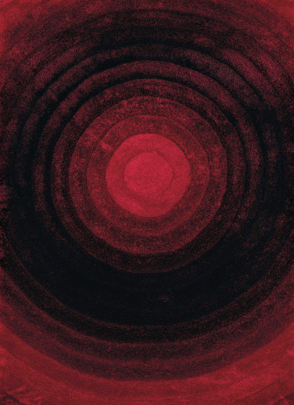 Rugs Red Area Rugs - 22" x 26" x 1.2" Burnt Red Polyester Accent Rug HomeRoots