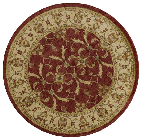 Rugs Red Area Rugs - 23" X 35" X 0.'5" Red/Ivory Polypropylene Rug HomeRoots