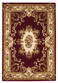 Rugs Red Area Rugs 3'3" x 4'11" Polypropylene Red/Ivory Area Rug 3668 HomeRoots