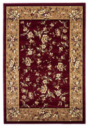 Rugs Red Area Rugs 5'3" x 7'7" Polypropylene Red/Beige Area Rug 2430 HomeRoots