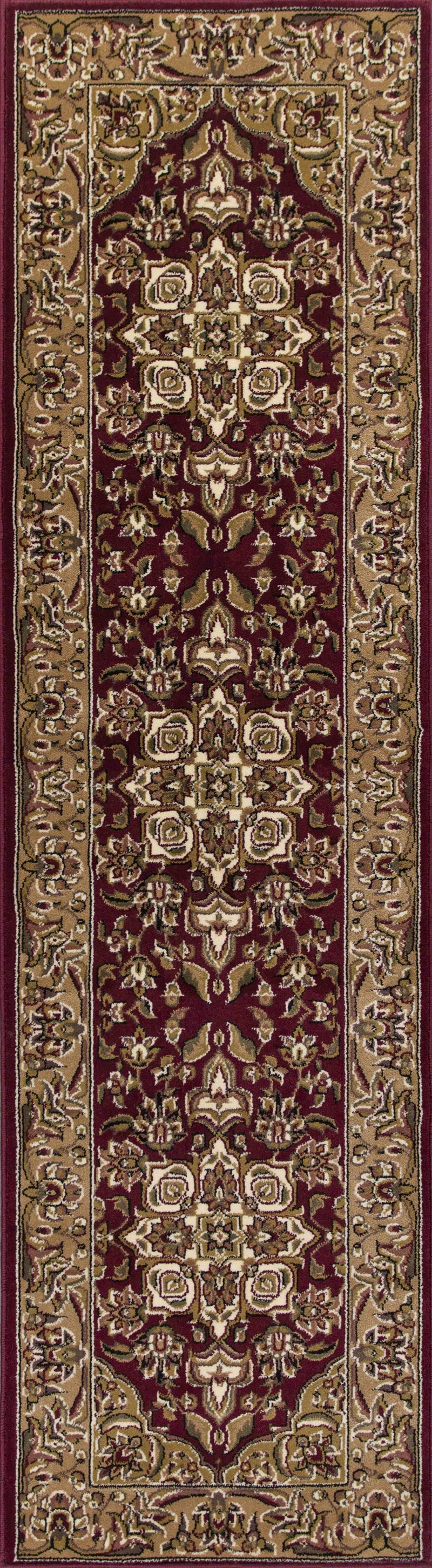 Rugs Red Area Rugs - 5'3" x 7'7" Polypropylene Red/Beige Area Rug HomeRoots