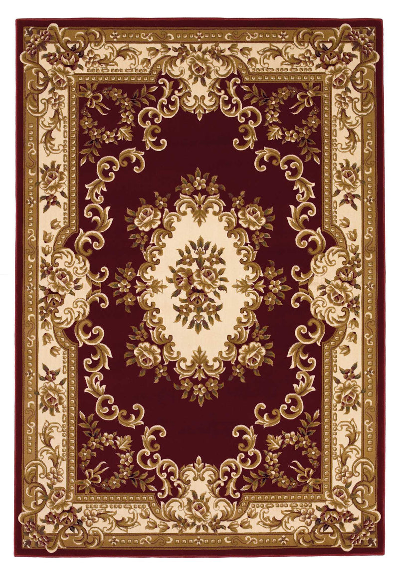 Rugs Red Area Rugs 5'3" x 7'7" Polypropylene Red/Ivory Area Rug 2459 HomeRoots