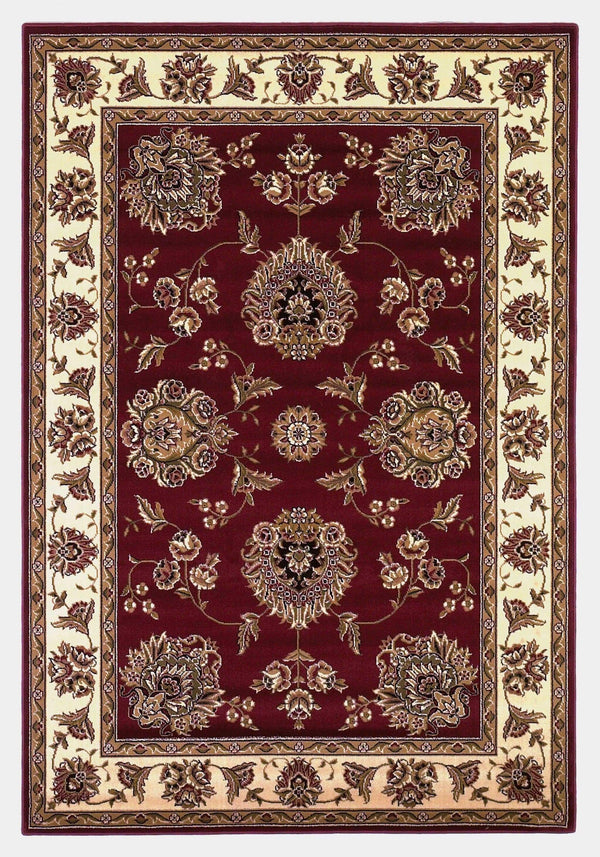 Rugs Red Area Rugs - 5'3" x 7'7" Polypropylene Red/Ivory Area Rug HomeRoots
