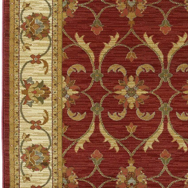 Rugs Red Area Rugs - 63" X 63" X 0.'5" Red/Ivory Polypropylene Rug HomeRoots