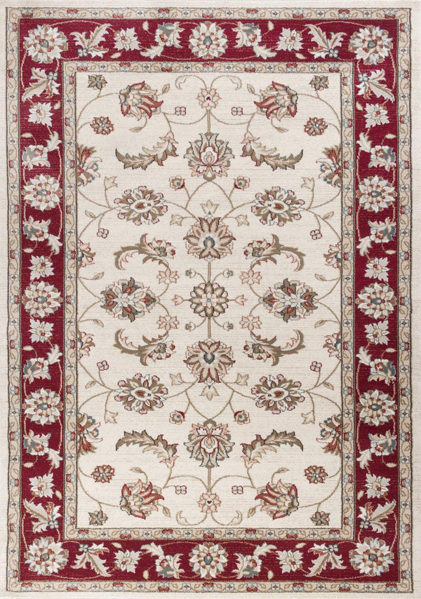 Rugs Red Area Rugs - 7'10" x 9'10" Polypropylene Ivory/Red Area Rug HomeRoots