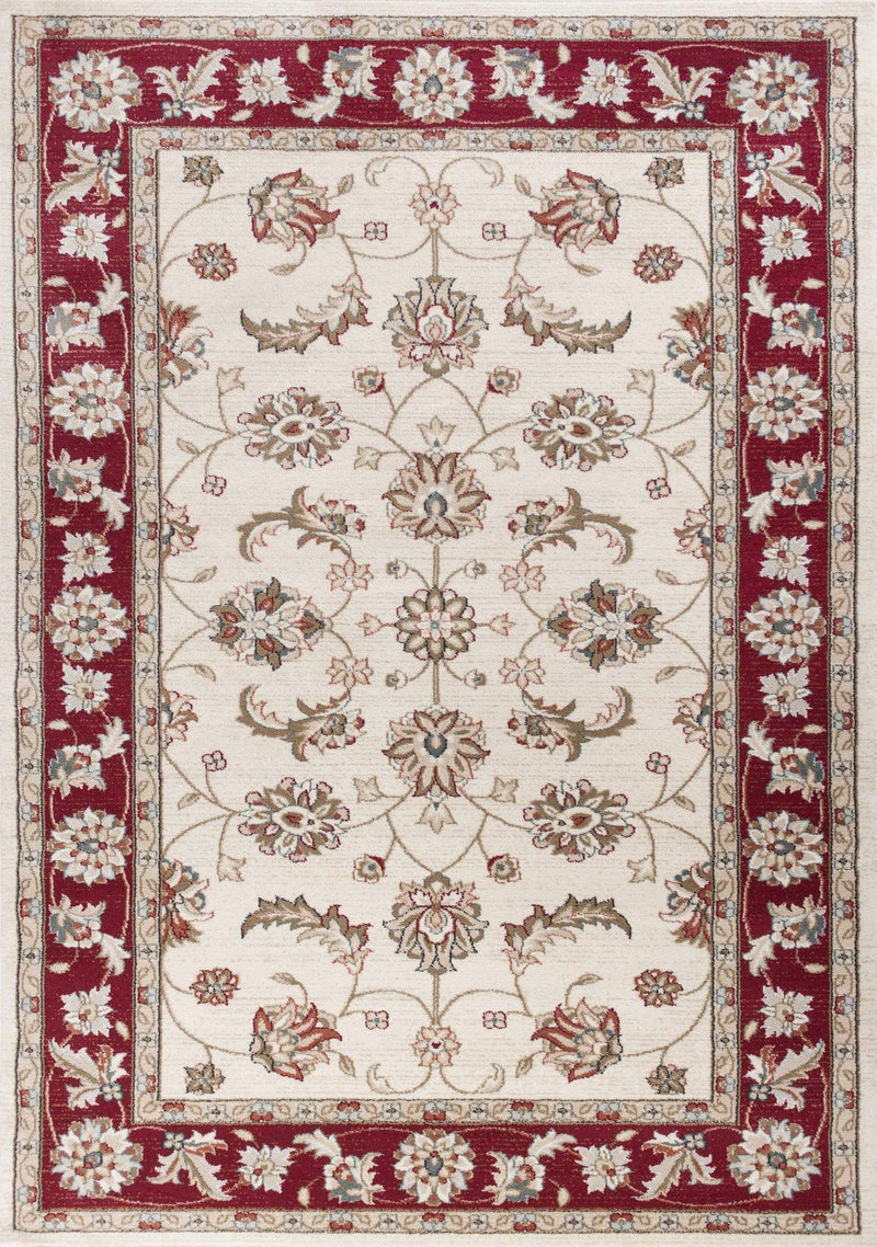 Rugs Red Area Rugs - 7'10" x 9'10" Polypropylene Ivory/Red Area Rug HomeRoots