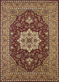 Rugs Red Area Rugs - 7'7" Octagon Polypropylene Red/Beige Area Rug HomeRoots