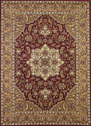 Rugs Red Area Rugs - 7'7" Octagon Polypropylene Red/Beige Area Rug HomeRoots