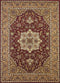 Rugs Red Area Rugs - 7'7" Octagon Polypropylene Red/Beige Area Rug HomeRoots