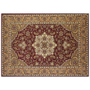 Rugs Red Area Rugs - 7'7" Octagon Polypropylene Red/Beige Area Rug HomeRoots