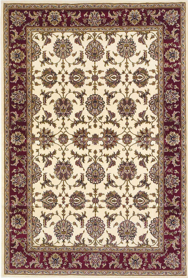 Rugs Red Area Rugs 7'7" x 10'10" Polypropylene Ivory/Red Area Rug 4174 HomeRoots
