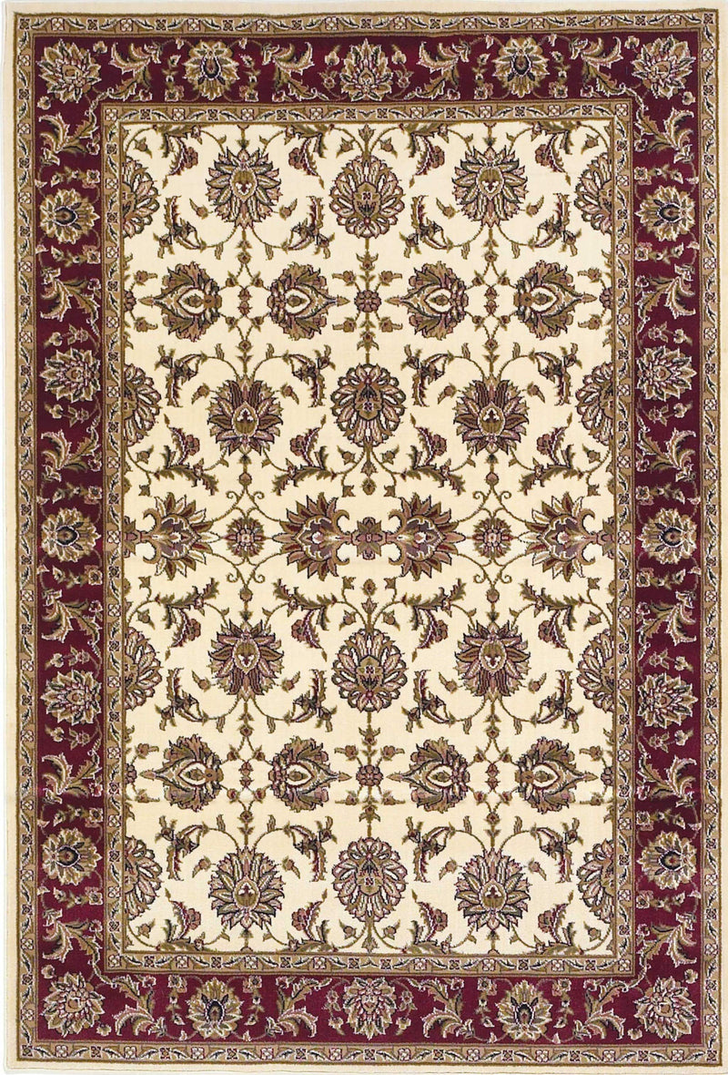 Rugs Red Area Rugs 7'7" x 10'10" Polypropylene Ivory/Red Area Rug 4174 HomeRoots