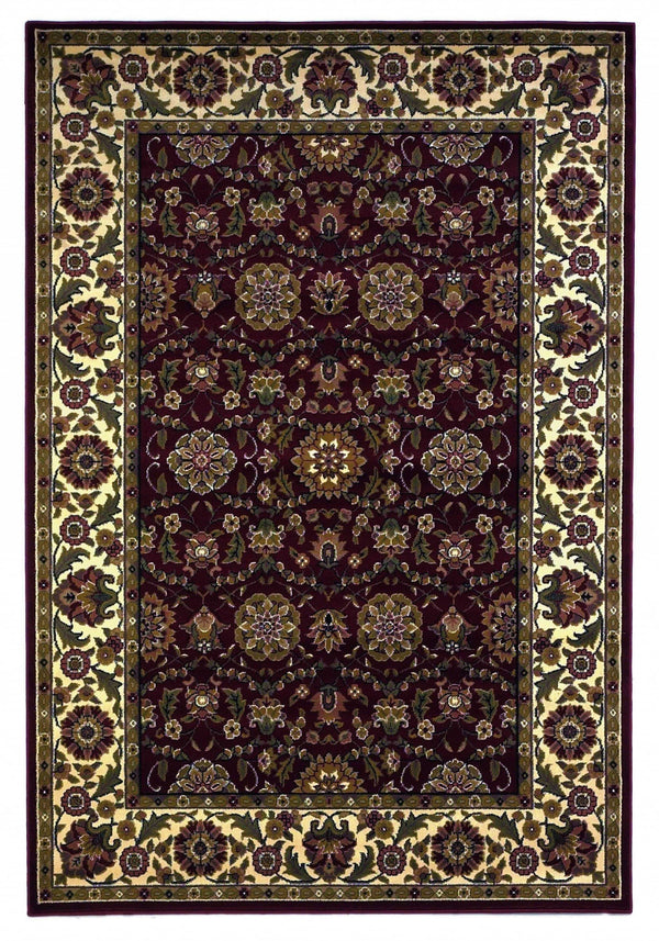Rugs Red Area Rugs 7'7" x 10'10" Polypropylene Red/Ivory Area Rug 4172 HomeRoots