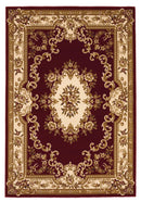 Rugs Red Area Rugs - 7'7" x 10'10" Polypropylene Red/Ivory Area Rug HomeRoots