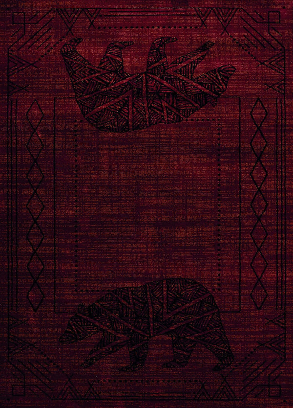 Rugs Red Rug - 22" x 26" x 0.4" Red Polypropylene Accent Rug HomeRoots