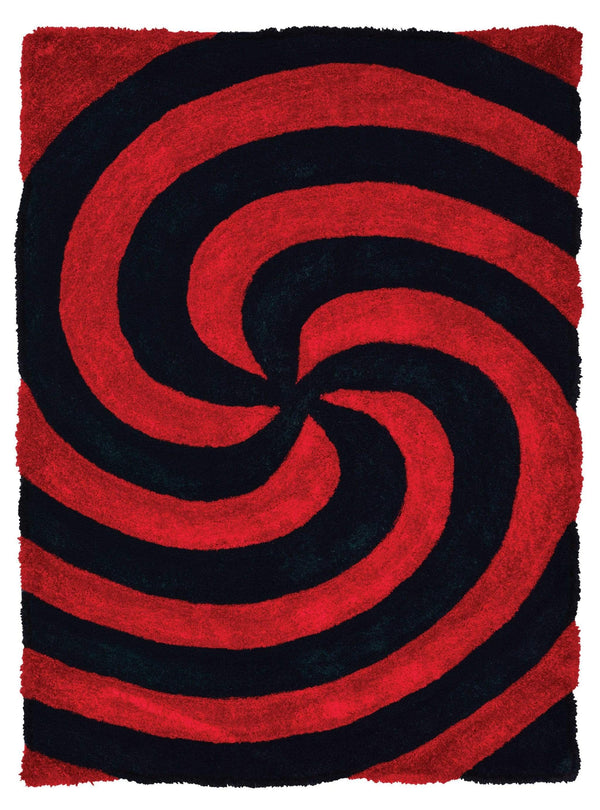 Rugs Red Rug 22" x 26" x 1.2" Red Polyester Accent Rug 9214 HomeRoots
