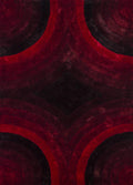 Rugs Red Rug - 22" x 26" x 1.2" Red Polyester Accent Rug HomeRoots