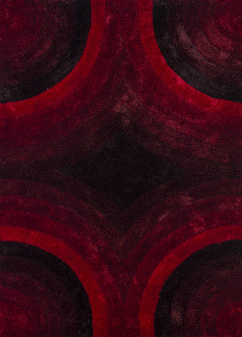 Rugs Red Rug - 22" x 26" x 1.2" Red Polyester Accent Rug HomeRoots