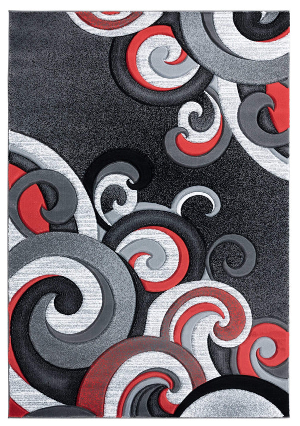 Rugs Red Rug 22" x 32" x 0.53" Red Olefin/Polypropylene Accent Rug 7441 HomeRoots