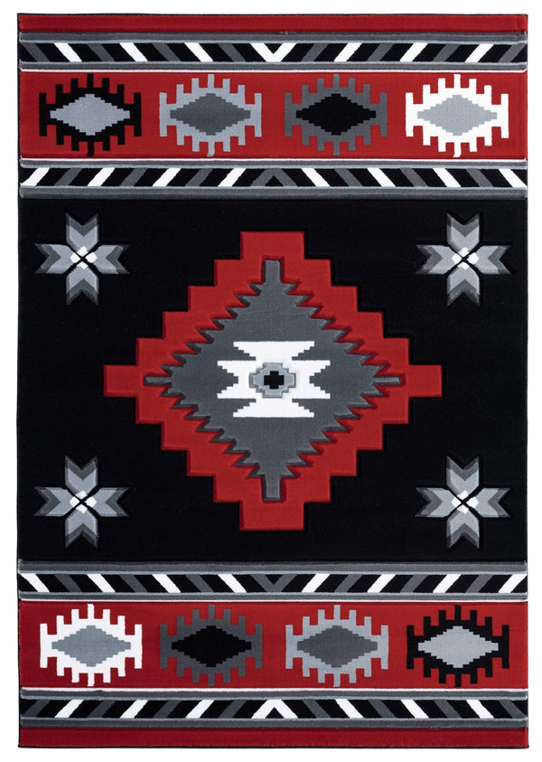 Rugs Red Rug - 22" x 32" x 0.53" Red Olefin/Polypropylene Accent Rug HomeRoots