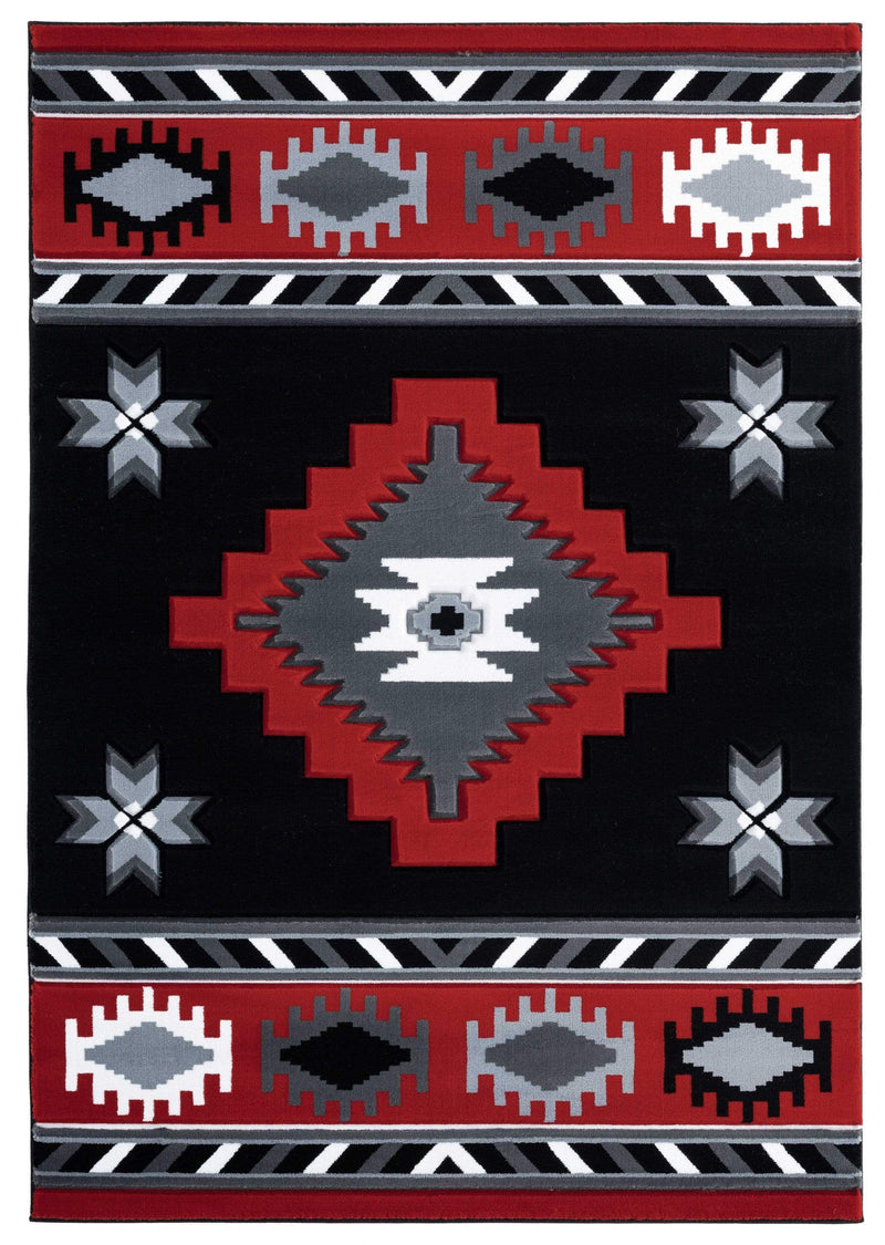 Rugs Red Rug - 22" x 32" x 0.53" Red Olefin/Polypropylene Accent Rug HomeRoots