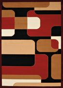 Rugs Red Rug - 22" x 36" x 0.4" Red Olefin Accent Rug HomeRoots