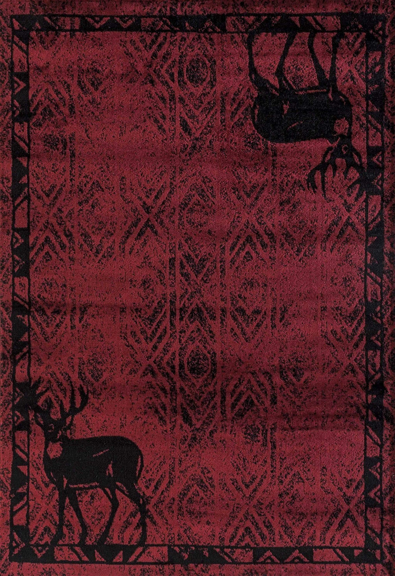 Rugs Red Rug 22" x 36" x 0.4" Red Polypropylene Mat Rug 1900 HomeRoots