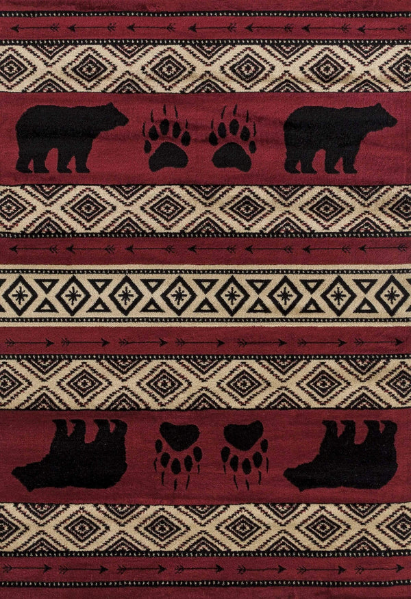 Rugs Red Rug - 22" x 36" x 0.4" Red Polypropylene Mat Rug HomeRoots