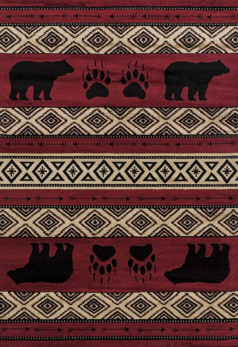 Rugs Red Rug - 22" x 36" x 0.4" Red Polypropylene Mat Rug HomeRoots