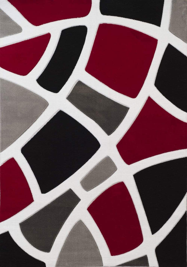 Rugs Red Rug - 22" x 36" x 0.43" Red Polypropylene Accent Rug HomeRoots