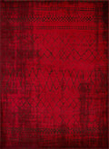 Rugs Red Rug 22" x 36" x 0.43" Red Polypropylene/Polyester Accent Rug 1816 HomeRoots