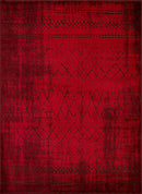 Rugs Red Rug 22" x 36" x 0.43" Red Polypropylene/Polyester Accent Rug 1816 HomeRoots