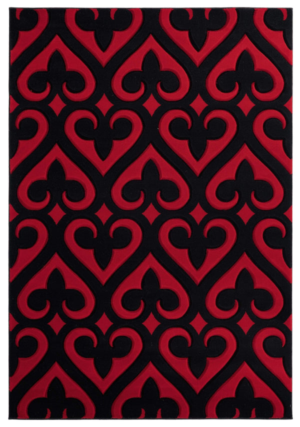 Rugs Red Rug 31" x 50" x 0.53" Red Olefin/Polypropylene Mat Rug 7455 HomeRoots