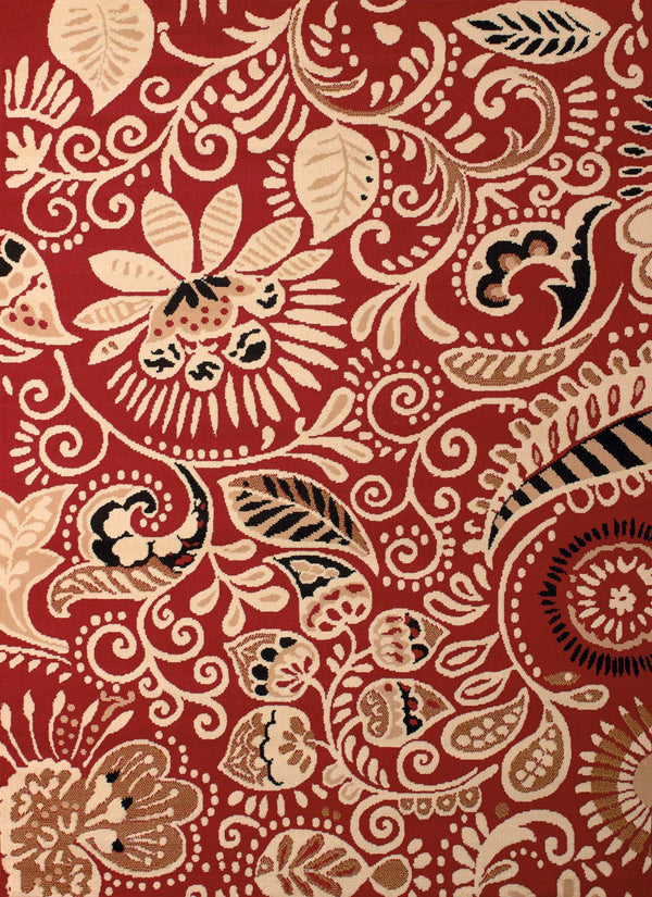 Rugs Red Rug 33" x 39" x 0.31" Red Polypropylene Accent Rug 8882 HomeRoots