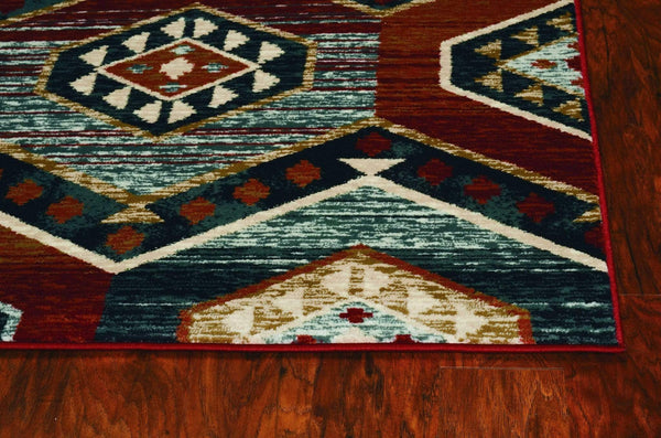 Rugs Red Rug - 39" X 63" X 0.'5" Red Polypropylene Rug HomeRoots