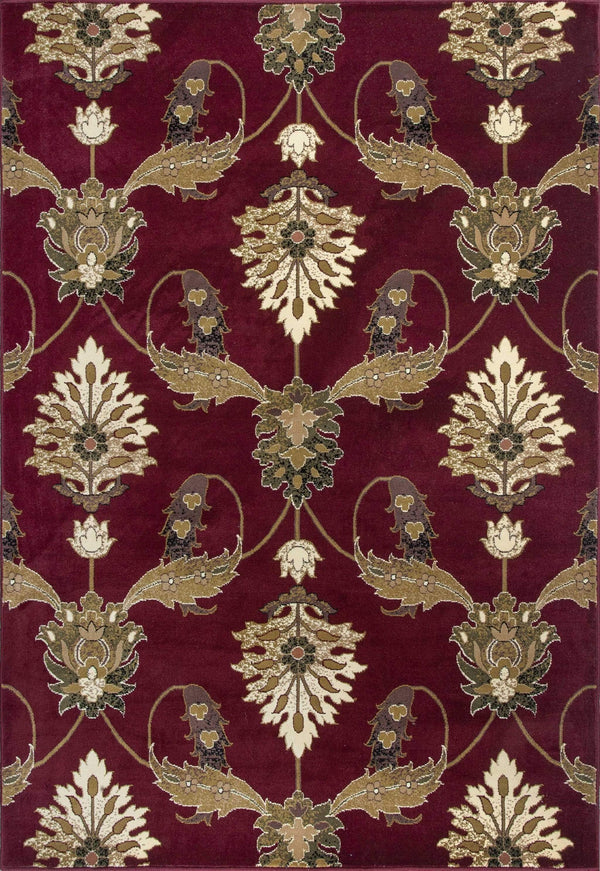 Rugs Red Rug - 5'3" x 7'7" Polypropylene Red Area Rug HomeRoots