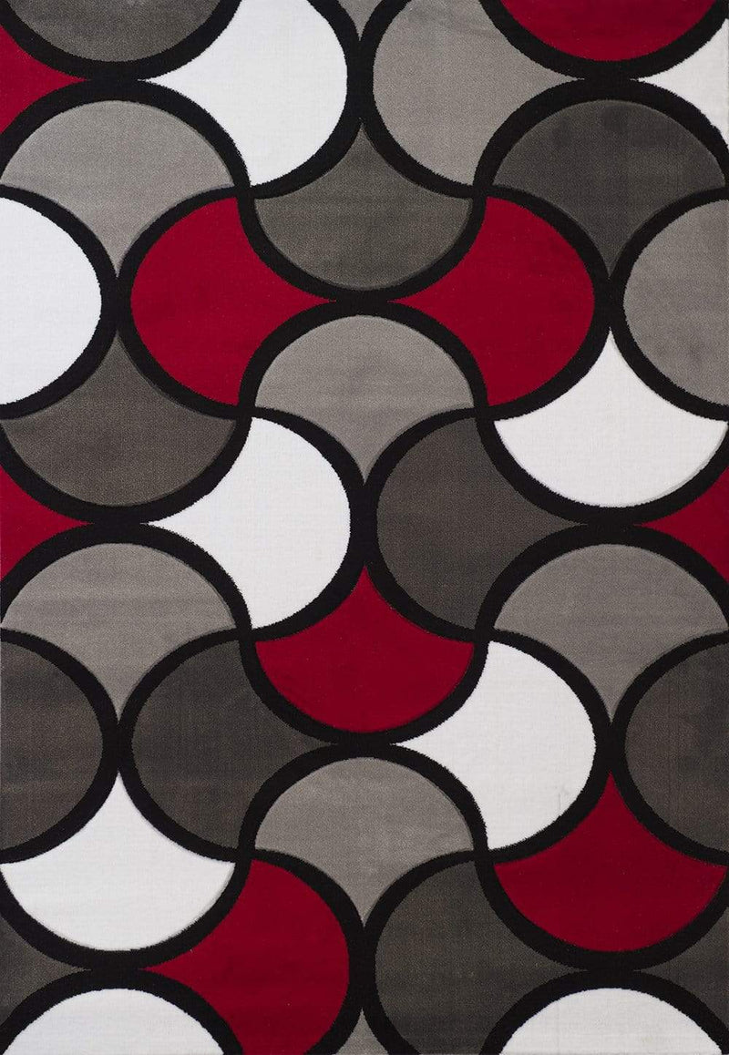 Rugs Red Rug 63" x 84" x 0.43" Red Polypropylene Area Rug 1310 HomeRoots