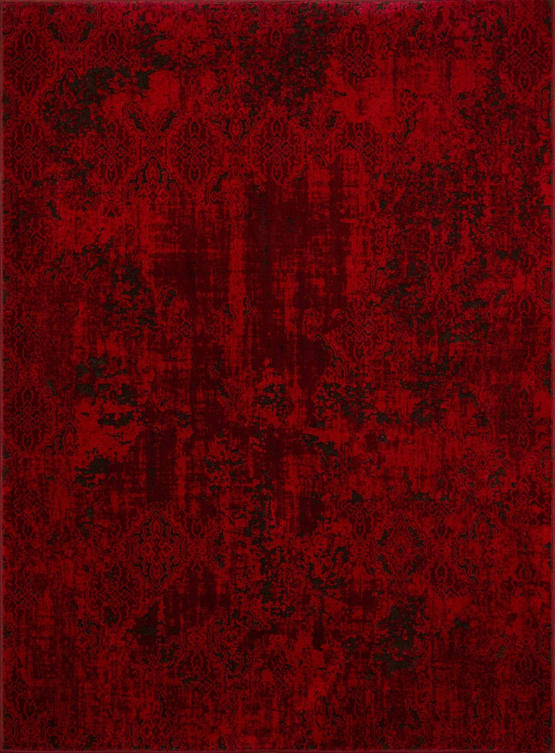 Rugs Red Rug - 63" x 84" x 0.43" Red Polypropylene/Polyester Area Rug HomeRoots