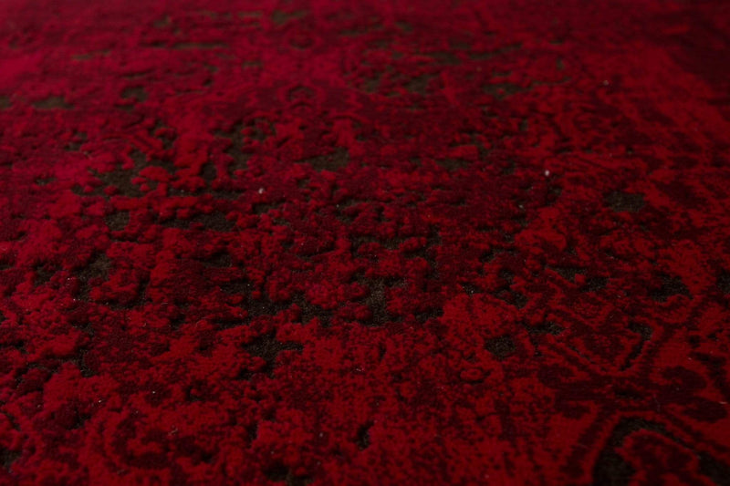 Rugs Red Rug - 63" x 84" x 0.43" Red Polypropylene/Polyester Area Rug HomeRoots